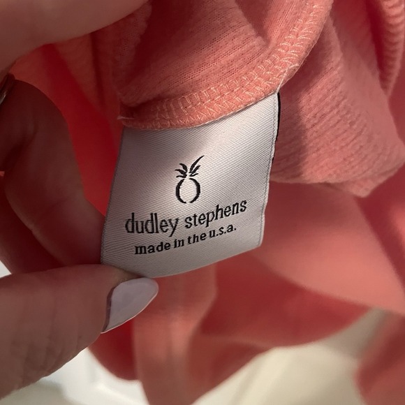 Dudley Stephens Peach Coral Ribbed Fleece Crewneck Sweatshirt Sweater Medium EUC - Picture 6 of 8